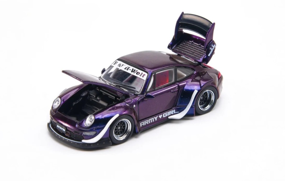 Porsche RWB 930 *Army Girl* purple 1:64 Almost Real