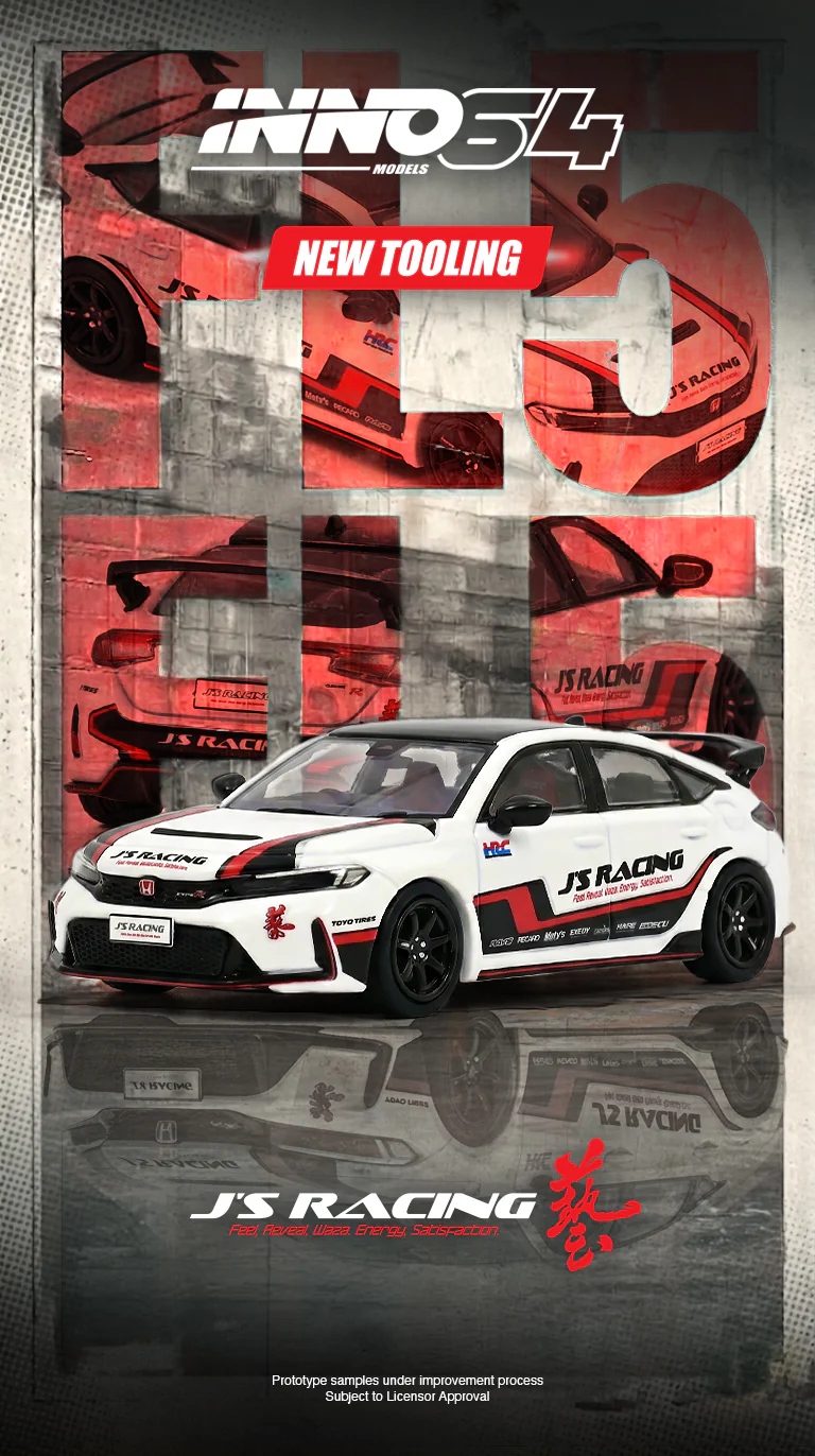 Honda Civic Type R (FL5) J`S Racing white/black/red 1:64 Inno Models