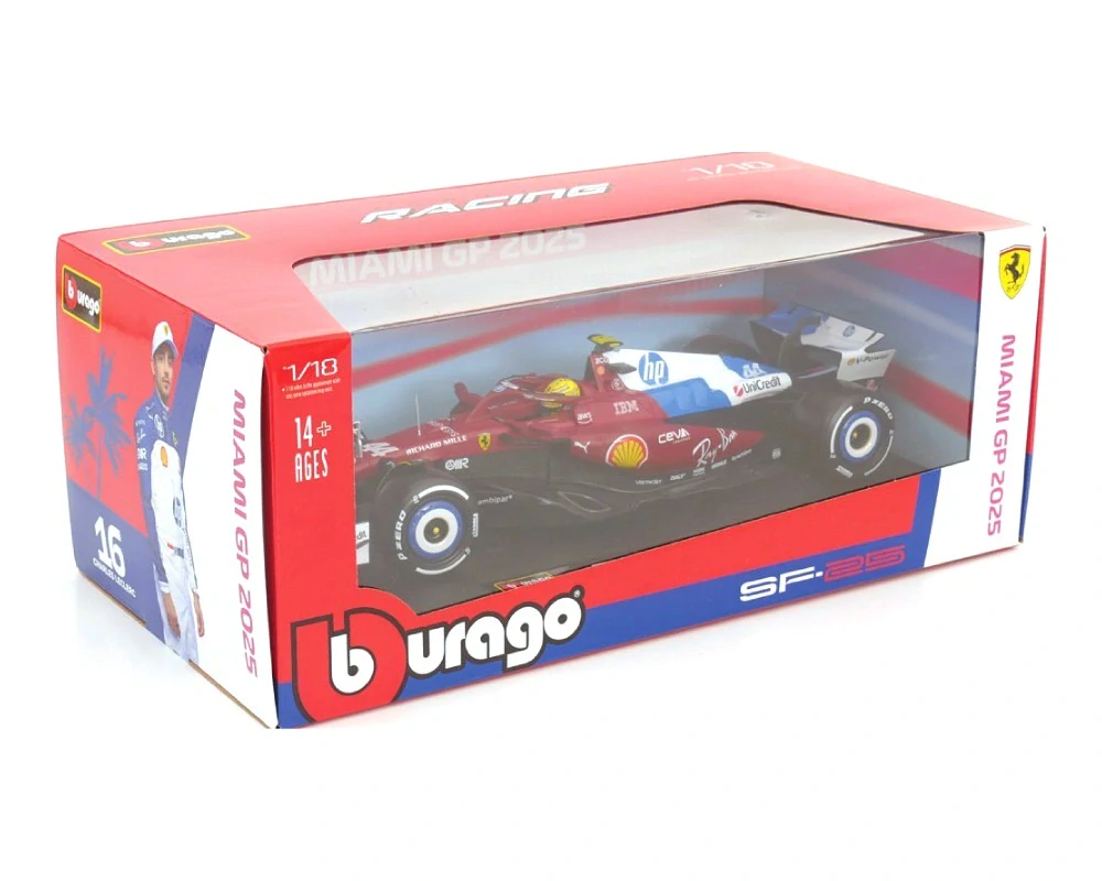 Ferrari F1 SF-25 Scuderia Ferrari #44 L. Hamilton Miami GP 2025 1:18 Bburago