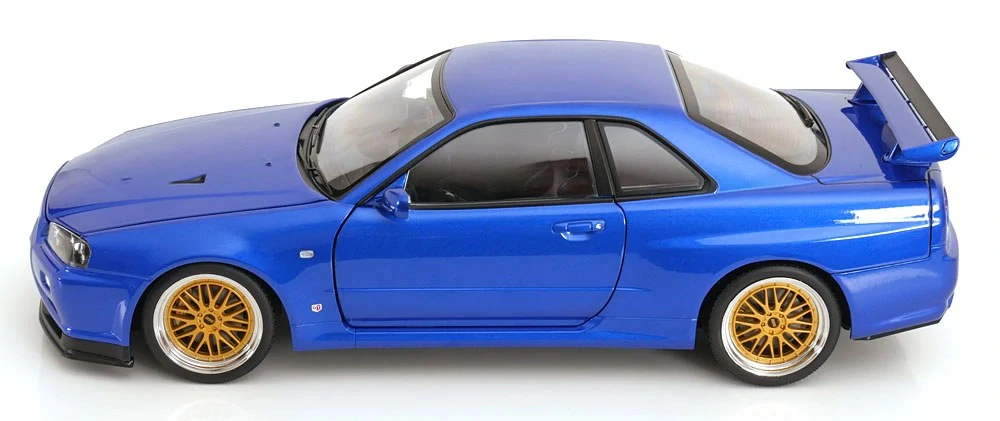 Nissan Skyline GT-R R34 V-Spec II 2001 BBS Rims blue metallic 1:12 KK Scale