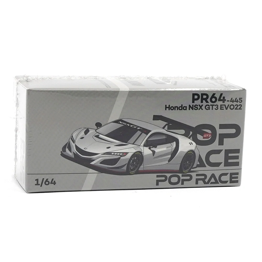 Honda NSX GT3 EVO22 silver 1:64 Pop Race Limited