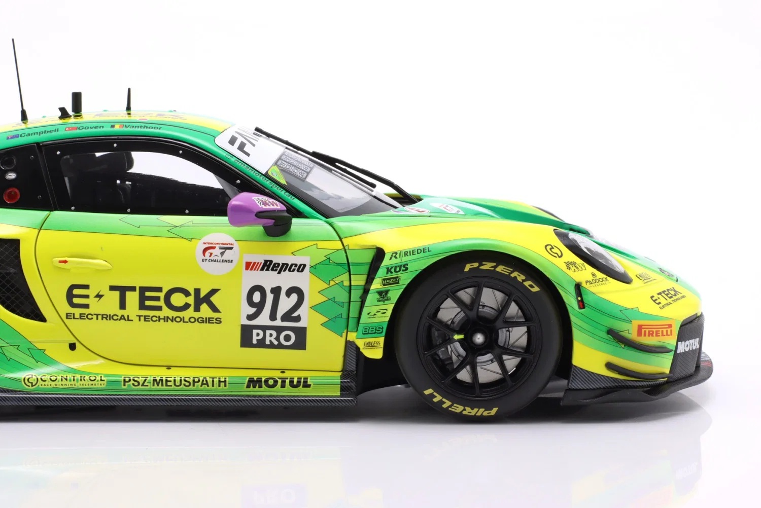 Porsche 911 GT3 R Manthey Grello #912 Güven/Vanthoor/Campbell Sieger 12H Bathurst 2024 1:18 Minichamps