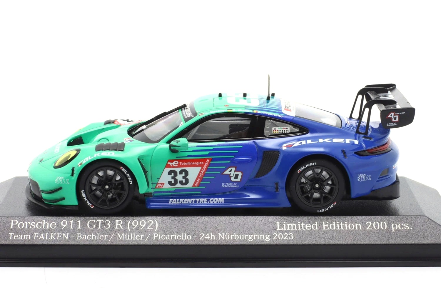 Porsche 911 GT3 R Falken Motorsports #33 Bachler/Müller/Picariello 24H Nürburgring 2023 1:43 Minichamps