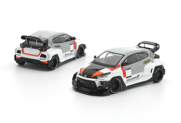 Toyota Pandem GR Yaris Finland white/red/grey 1:64 WORKS