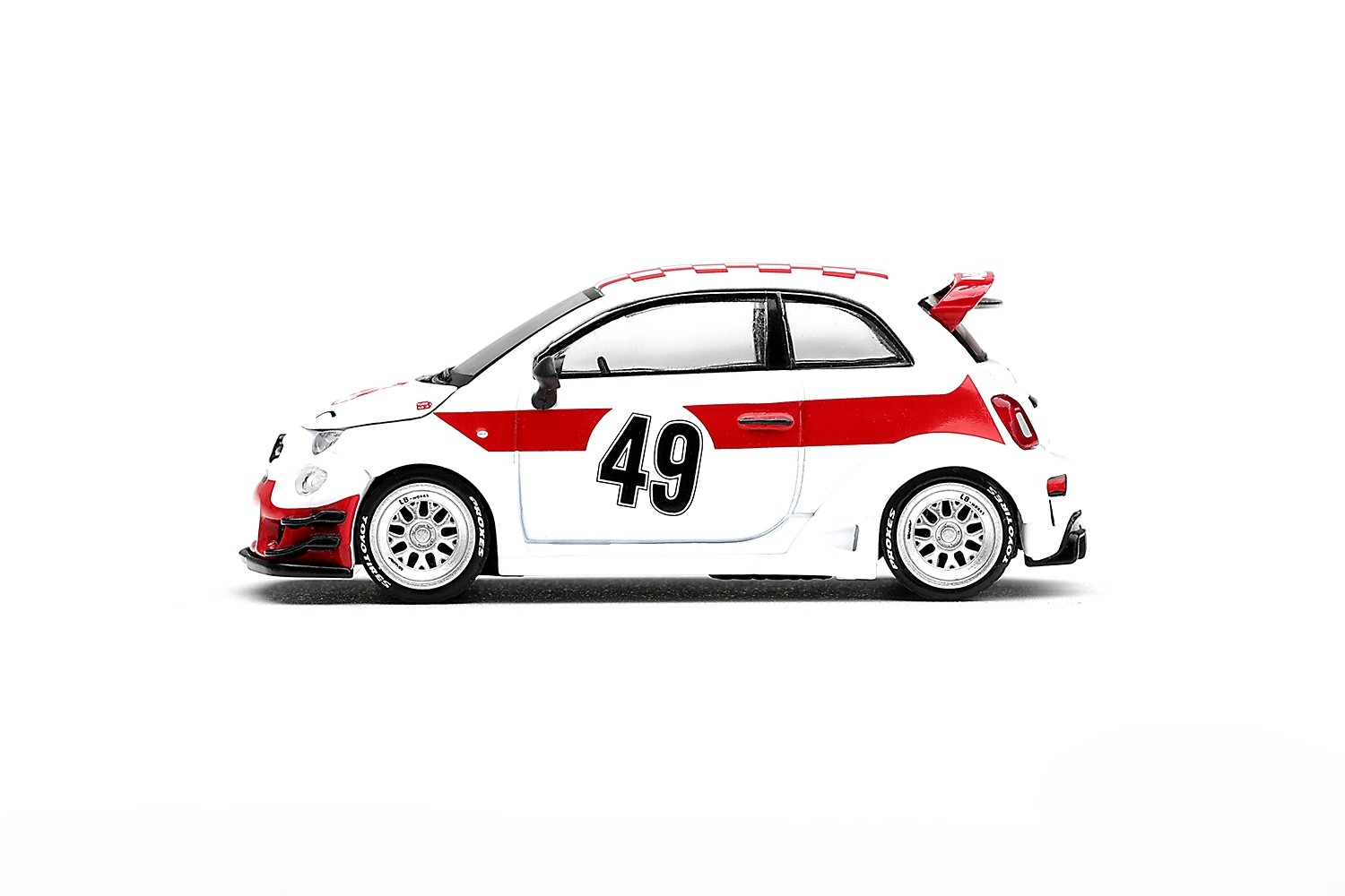 Fiat 595 Abarth LB-Works X Abas Works 1000 TC Tribute 2026 white/red 1:64 Mini GT