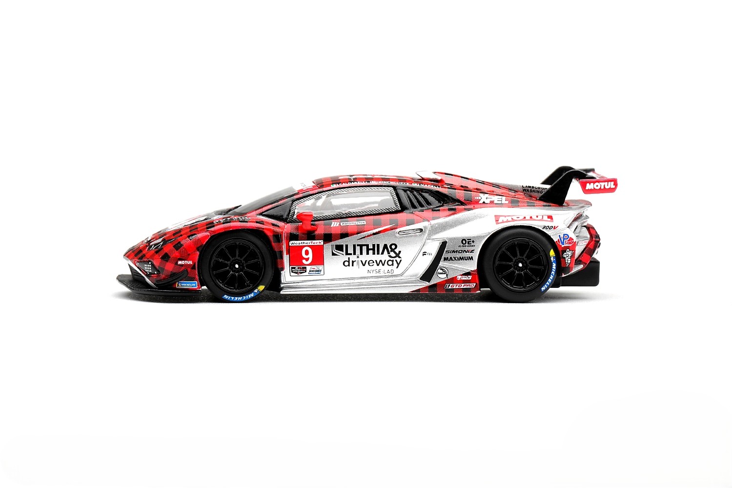 Lamborghini Huracan GT3 EVO2 #9 Pfaff Motorsports GTD Pro Weathertech 2025 1:64 Mini GT