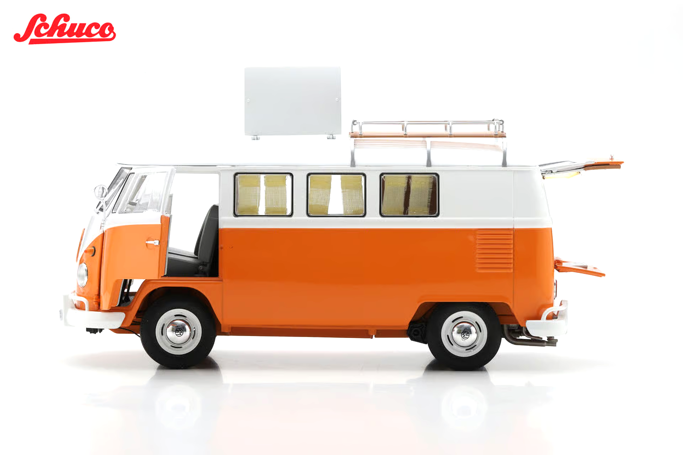 Volkswagen T1 Campingbus orange/white 1:18 Schuco