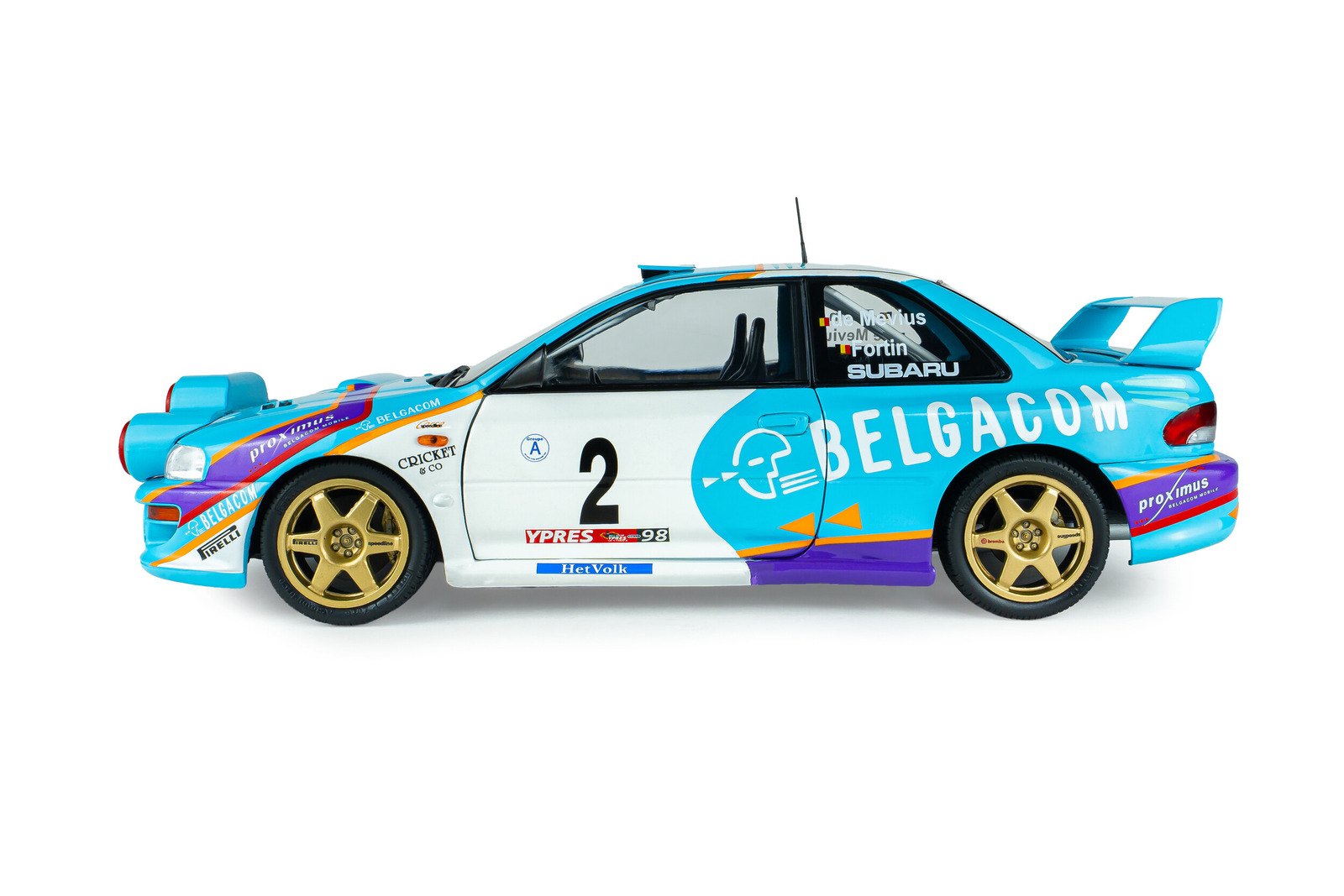 Subaru Impreza S5 WRC99 #2 Fortin/De Mevius Belgium Ypres Westhoek Rally 1998 1:18 Solido