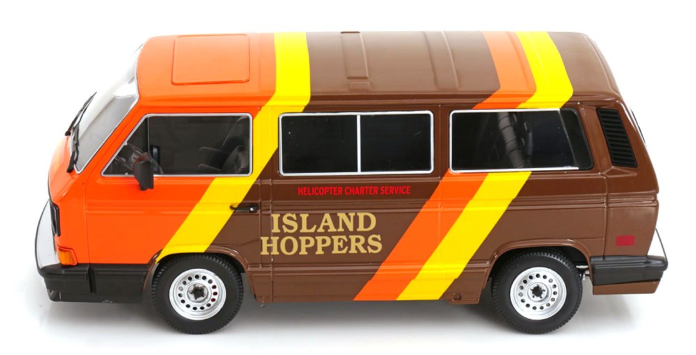Volkswagen Vanagon GL T3 Typ 2 *Island Hoppers* TV Series Magnum 1984 brown/orange/yellow 1:18 KK Scale