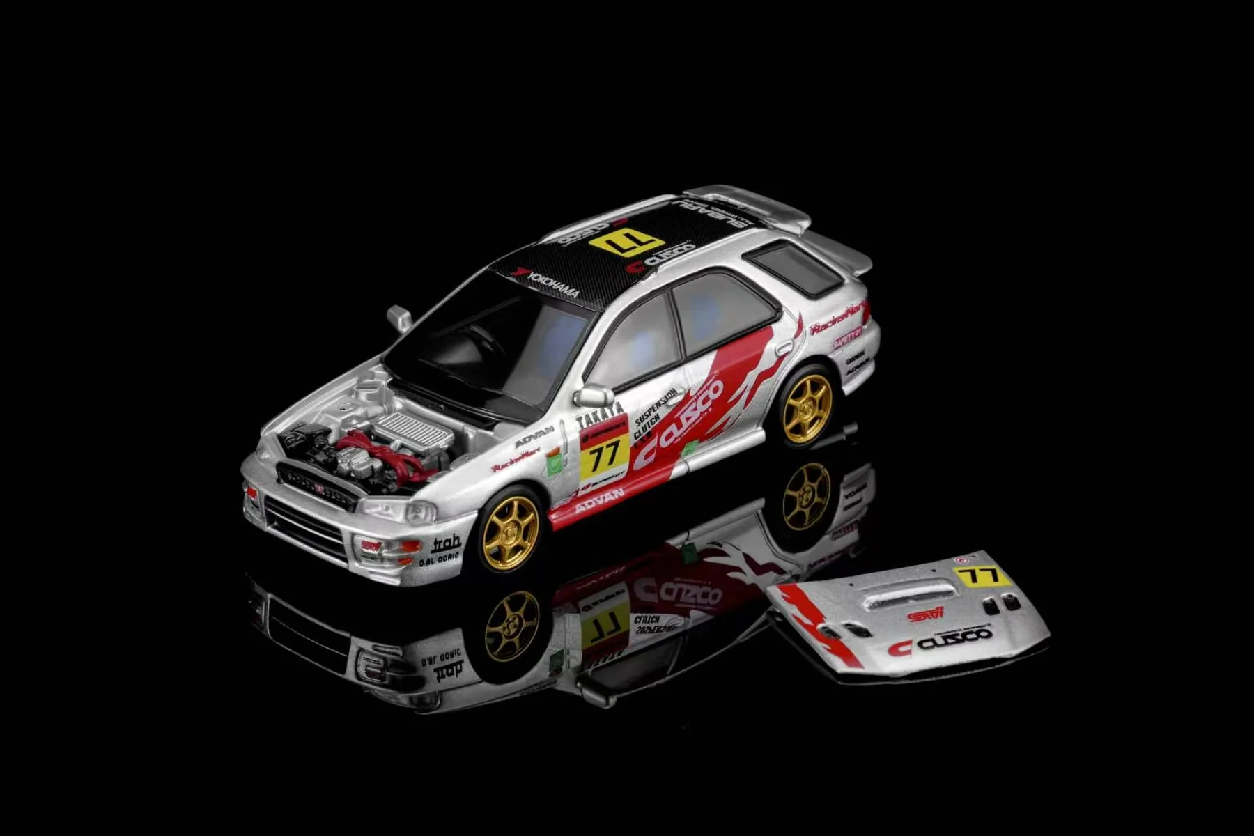 Subaru Impreza VI WRX STi SW Station Wagon #77 Cusco Livery 2003 silver 1:64 Motorhelix