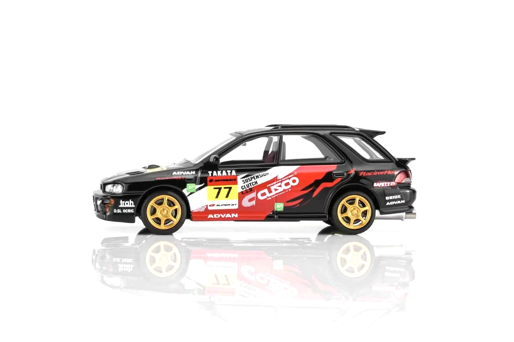 Subaru Impreza VI WRX STi SW Station Wagon #77 Cusco Livery 2003 black 1:64 Motorhelix 