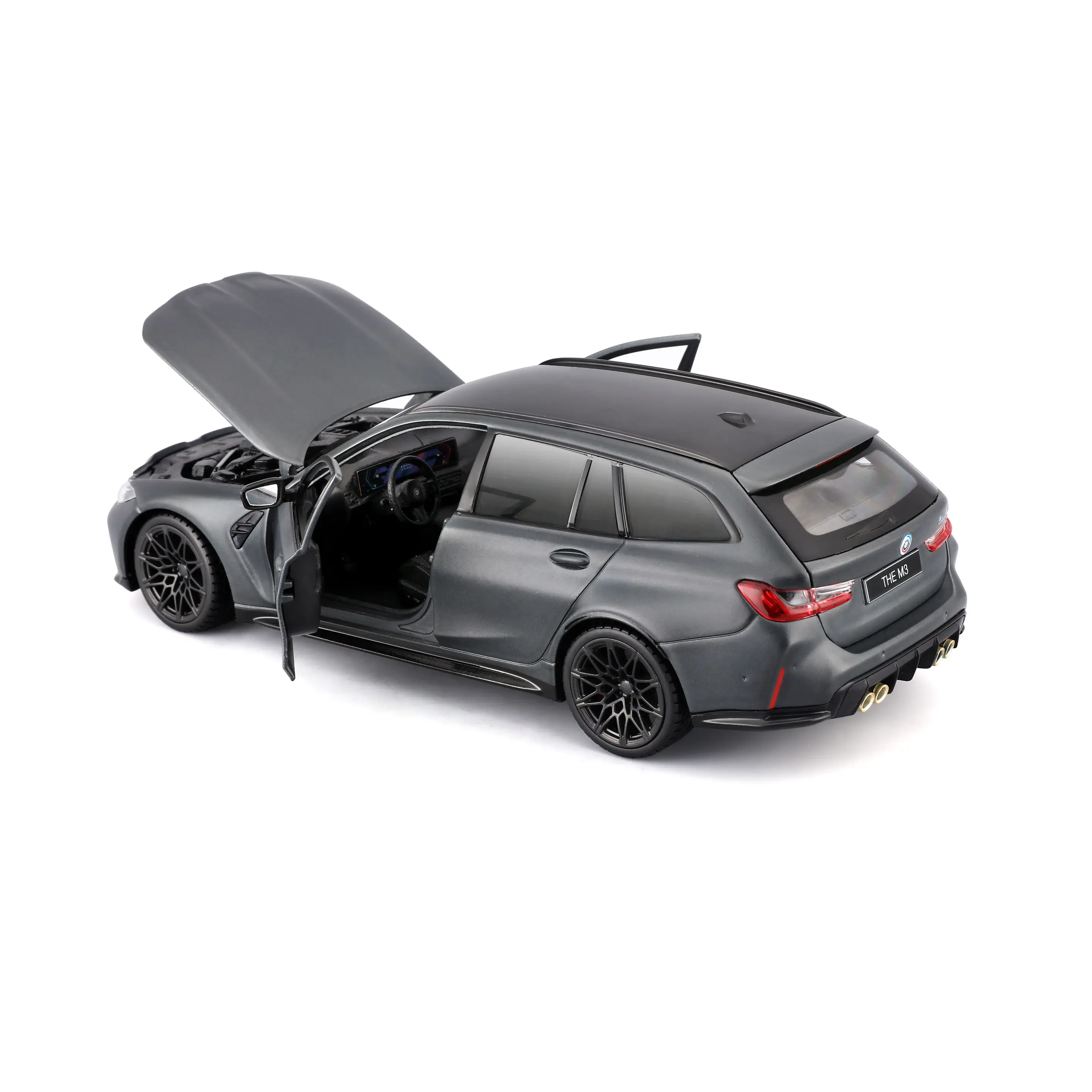 BMW M3 Touring 2023 matt grey 1:24 Bburago