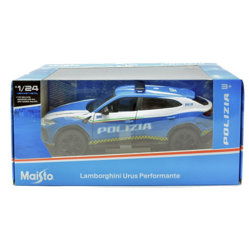 Lamborghini Urus Polizia 2018 light blue/white 1:24 Maisto