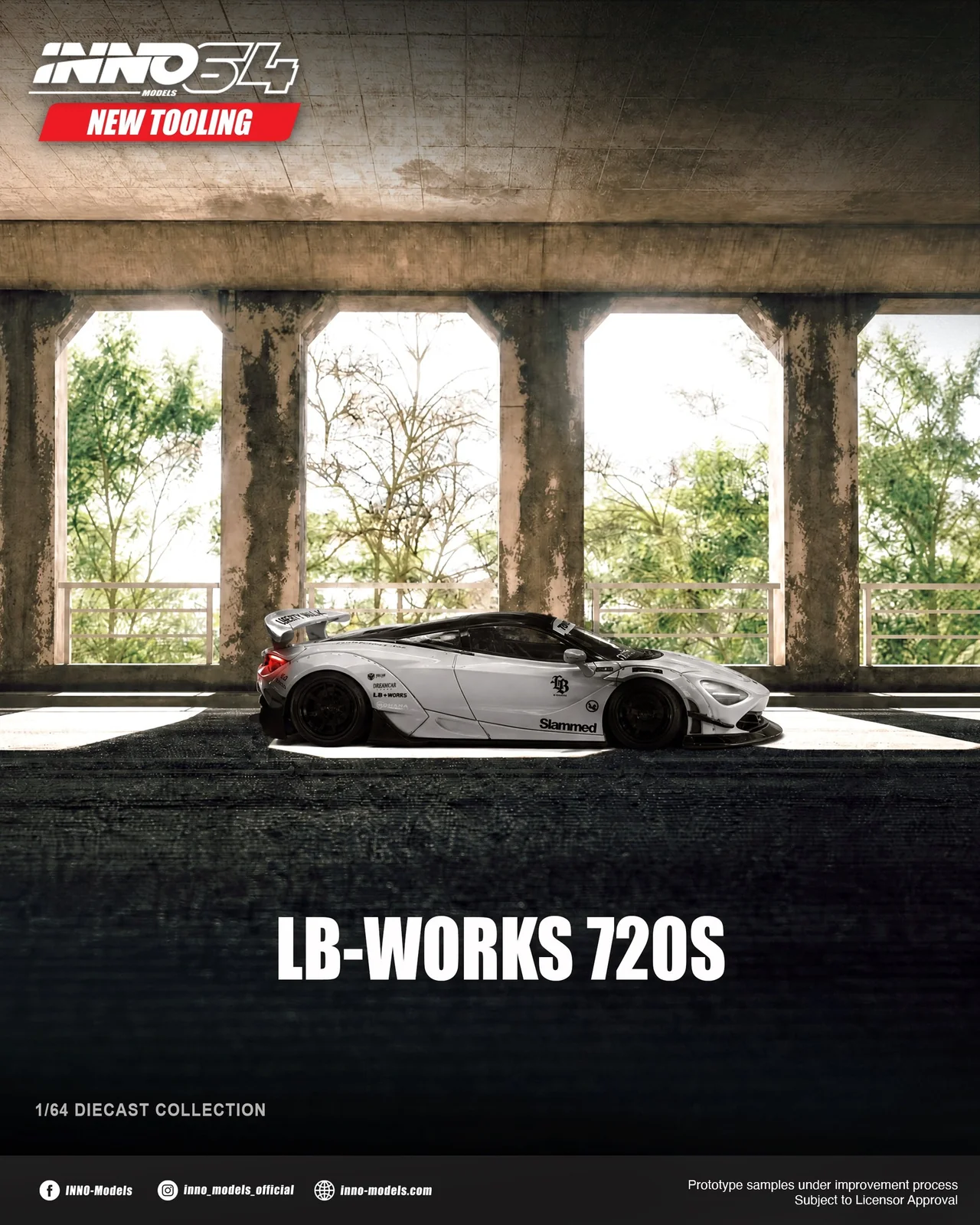 McLaren 720S Liberty Walk white 1:64 Inno Models