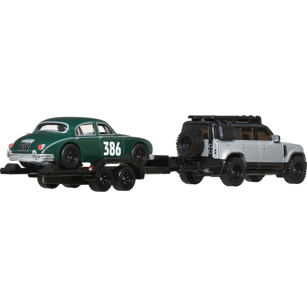 Jaguar MK1 & Land Rover Defender 110 2023 *Team Transport #74* 1:64 HotWheels