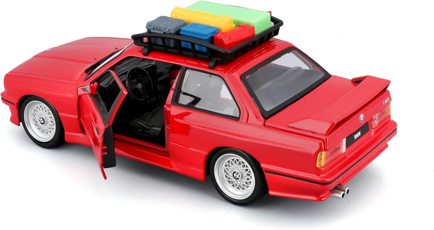 BMW M3 + Roof Rack red 1:24 Bburago