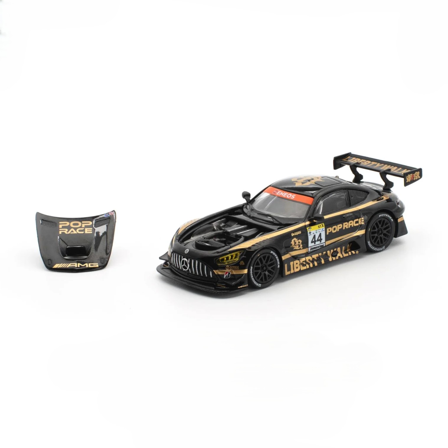 Mercedes-Benz AMG GT3 EVO LBWK black/gold 1:64 Pop Race