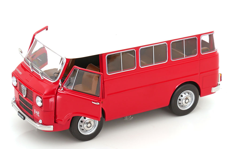 Alfa Romeo F-12 Minibus 1-Series 1967 red/ivory 1:18 Mitica