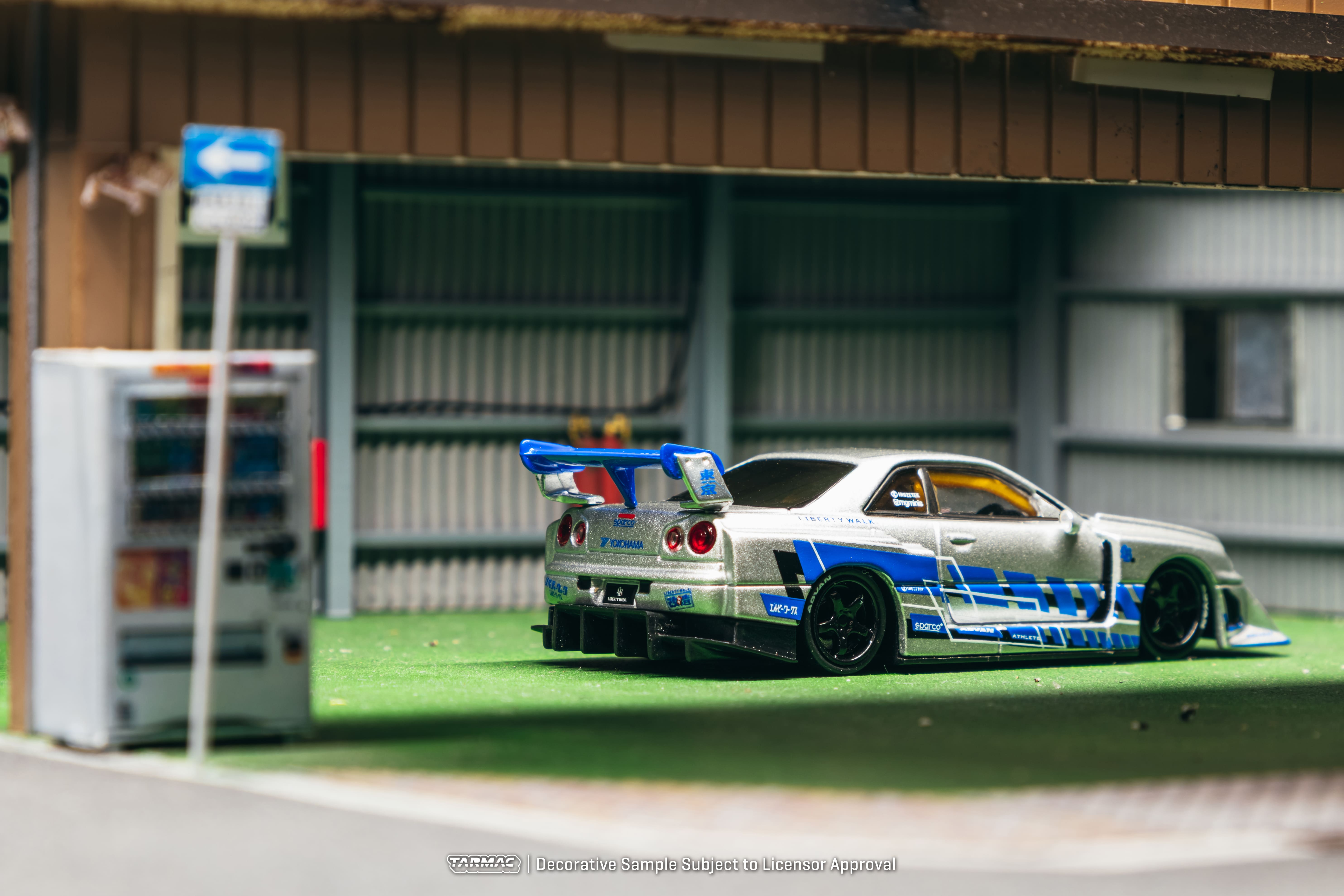 Nissan Skyline GTR (ER34) LB Super Silhouette MGMini SEMA Show 2025 silver/blue 1:64 Tarmac