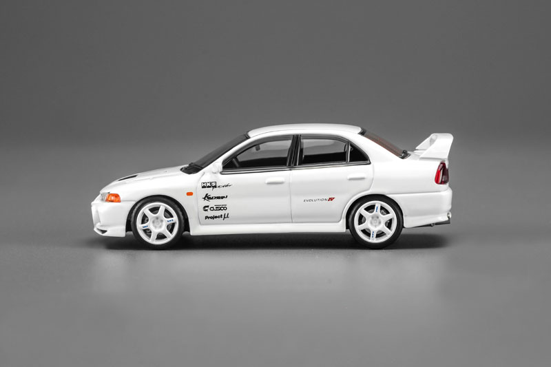 Mitsubishi Lancer GSR Evolution IV Turbo 1999 Kansai Livery white 1:64 Motorhelix 