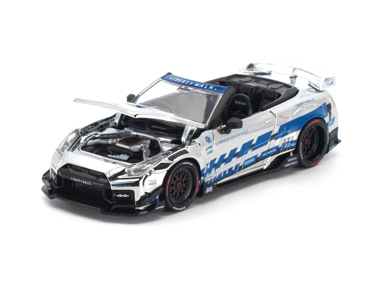 LB-Works 35 Final Edition silver/blue chrome 1:64 Pop Race Limited