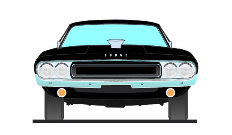 Dodge Challenger Street Machine Checklist Coupe 1970 black/red/yellow 1:18 Acme Diecast