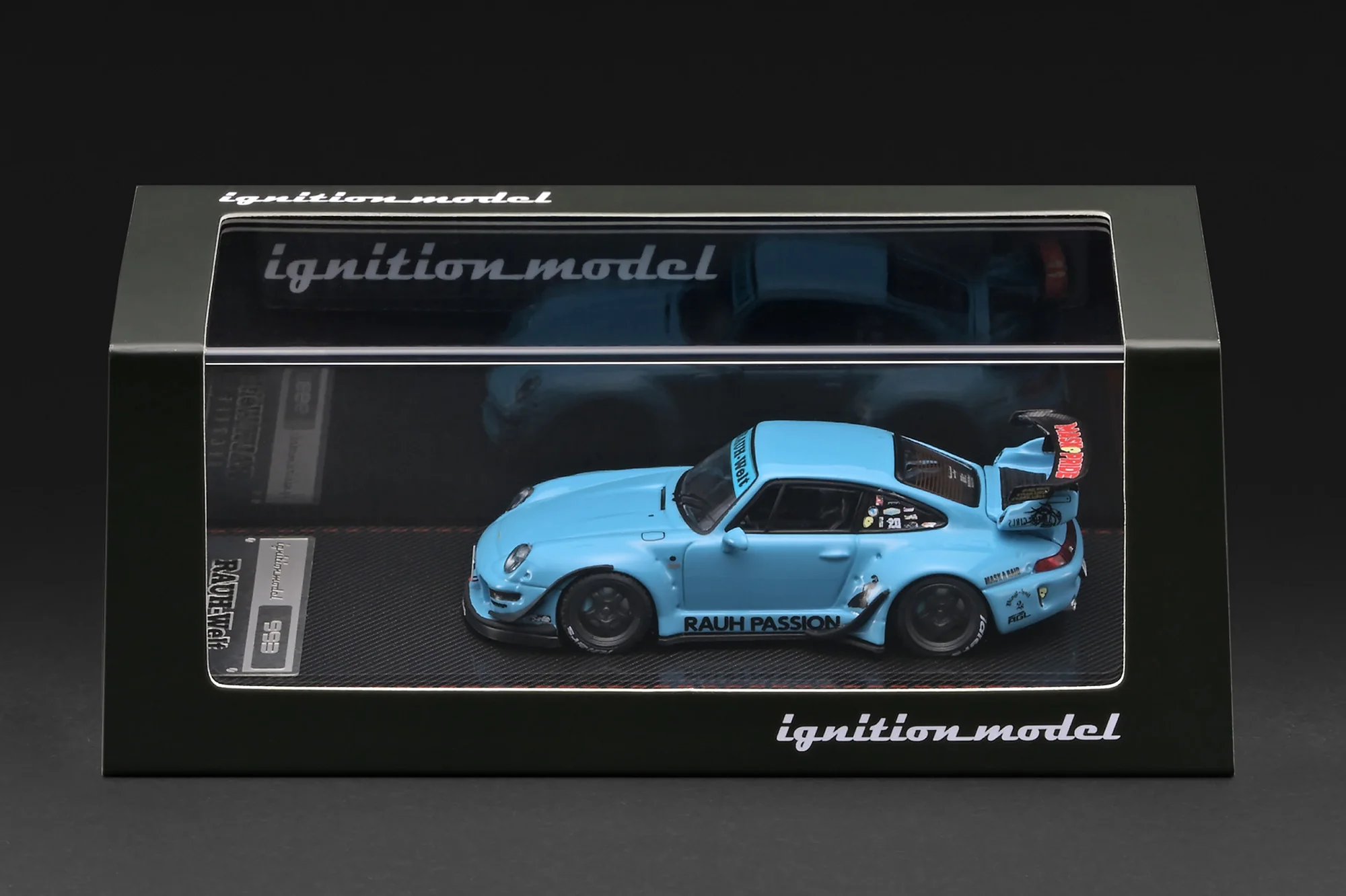 Porsche RWB 993 light blue 1:64 Ignition Model
