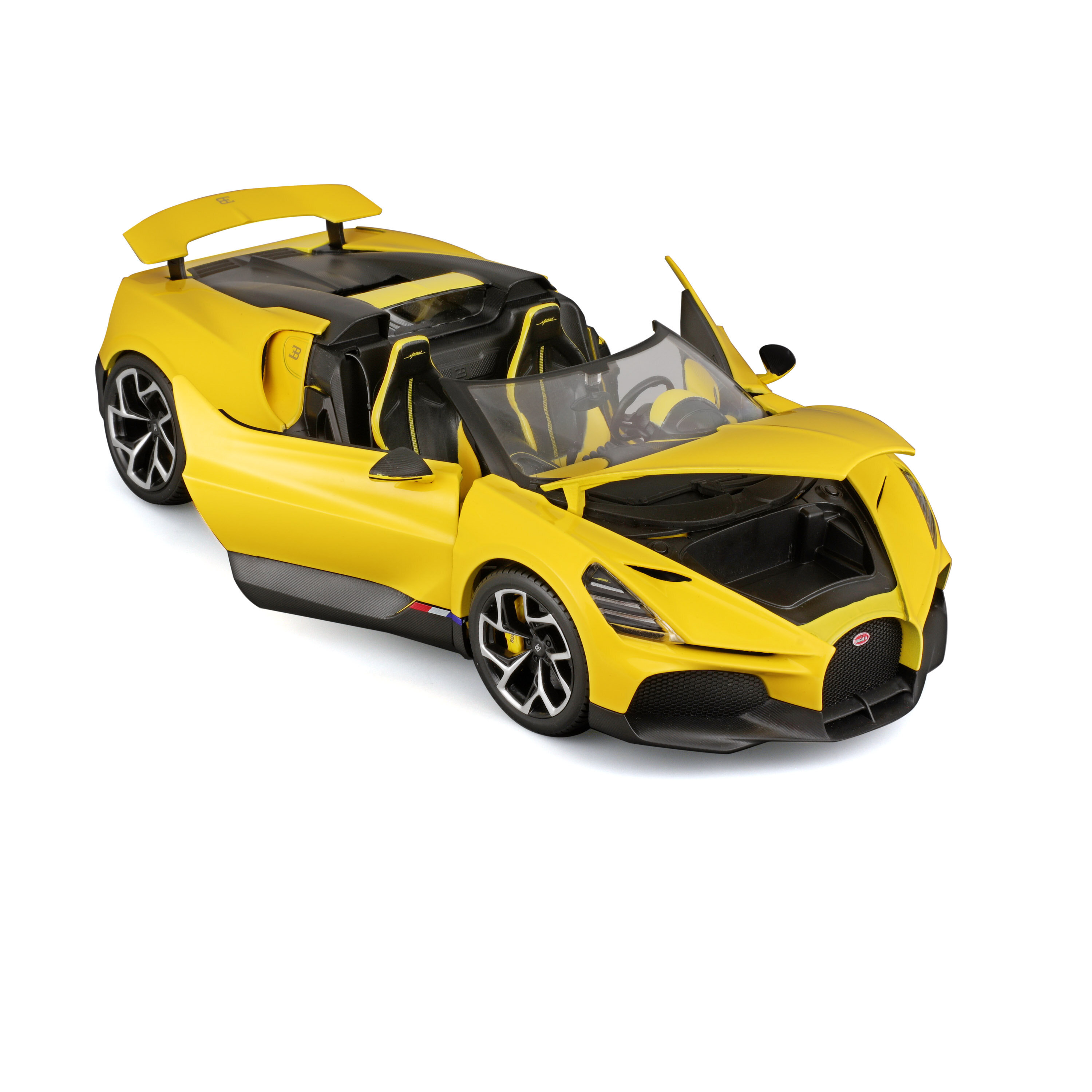 Bugatti W16 Mistral Cabriolet yellow/black 1:18 Bburago