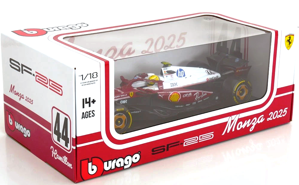 Ferrari F1 SF-25 Scuderia Ferrari HP #44 L.Hamilton Monza GP 2025 N.Lauda 50th Anniversary World Champion 1:18 Bburago