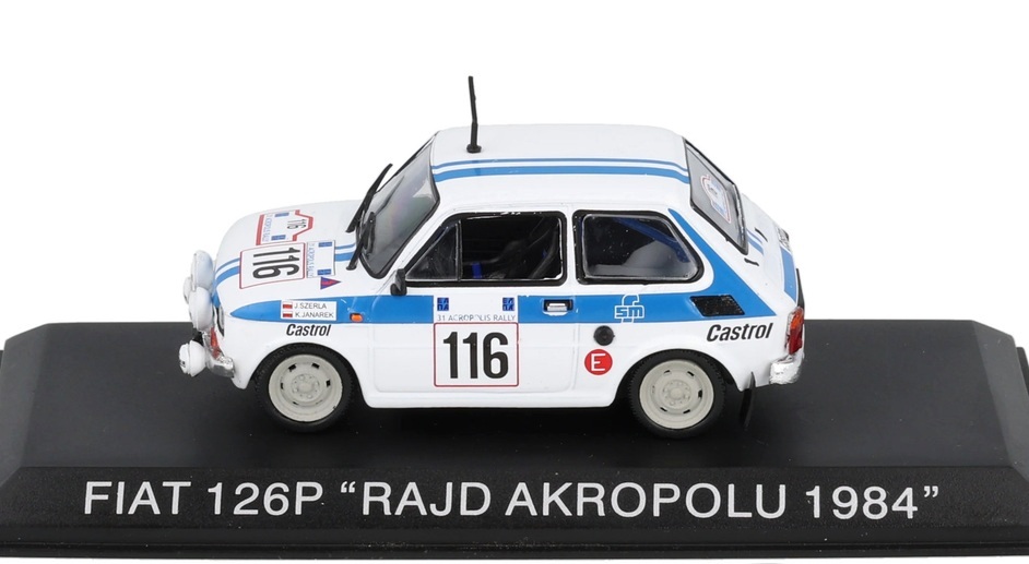 Fiat 126P #116 Szerla/Janarek RAJD Rally Acropolis 1984 night version 1:43 Altaya