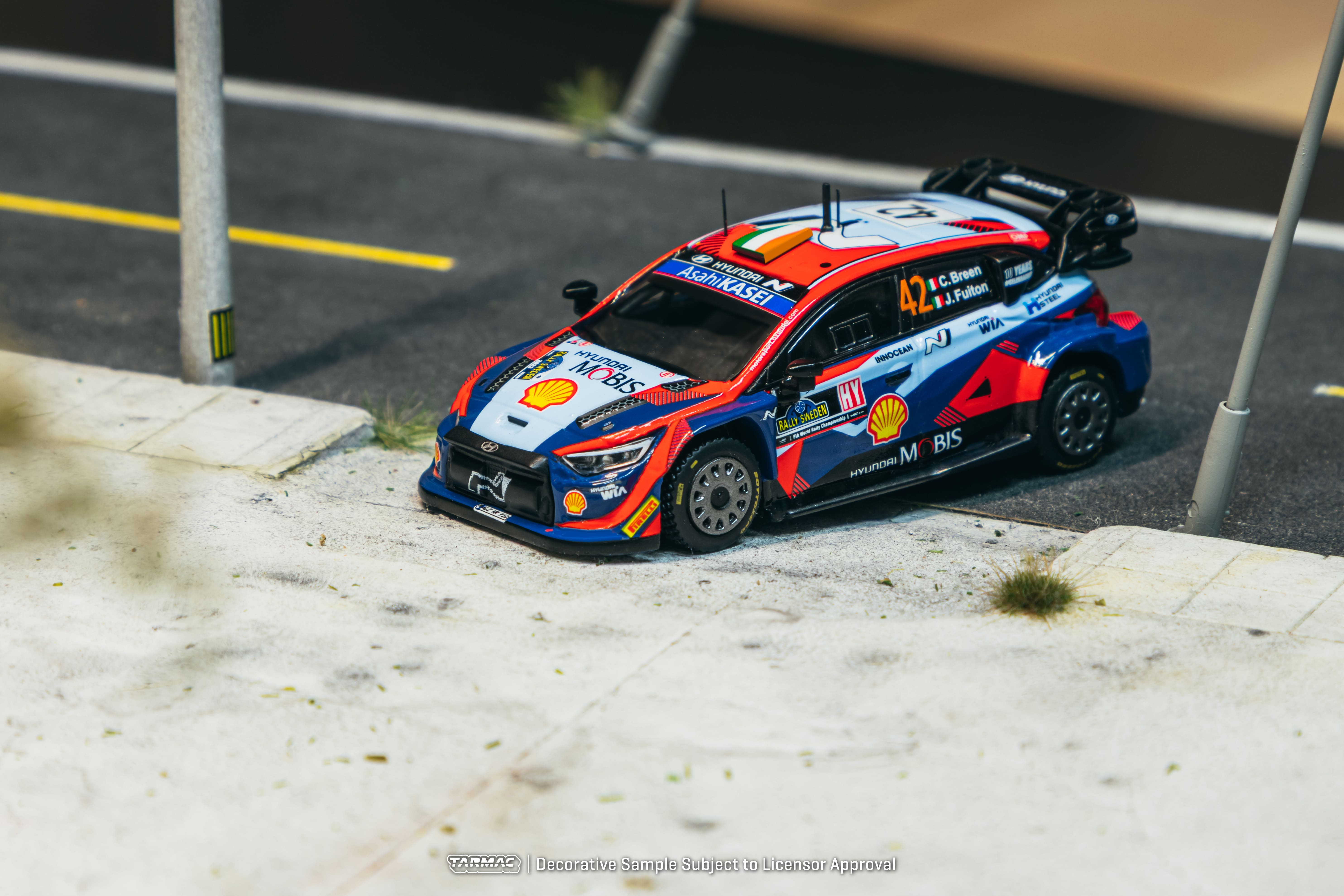 Hyundai i20 N Rally1 Hyundai Shell Mobis WRT #42 C.Breen/J.Fulton Rally Sweden 2023 1:64 Tarmac