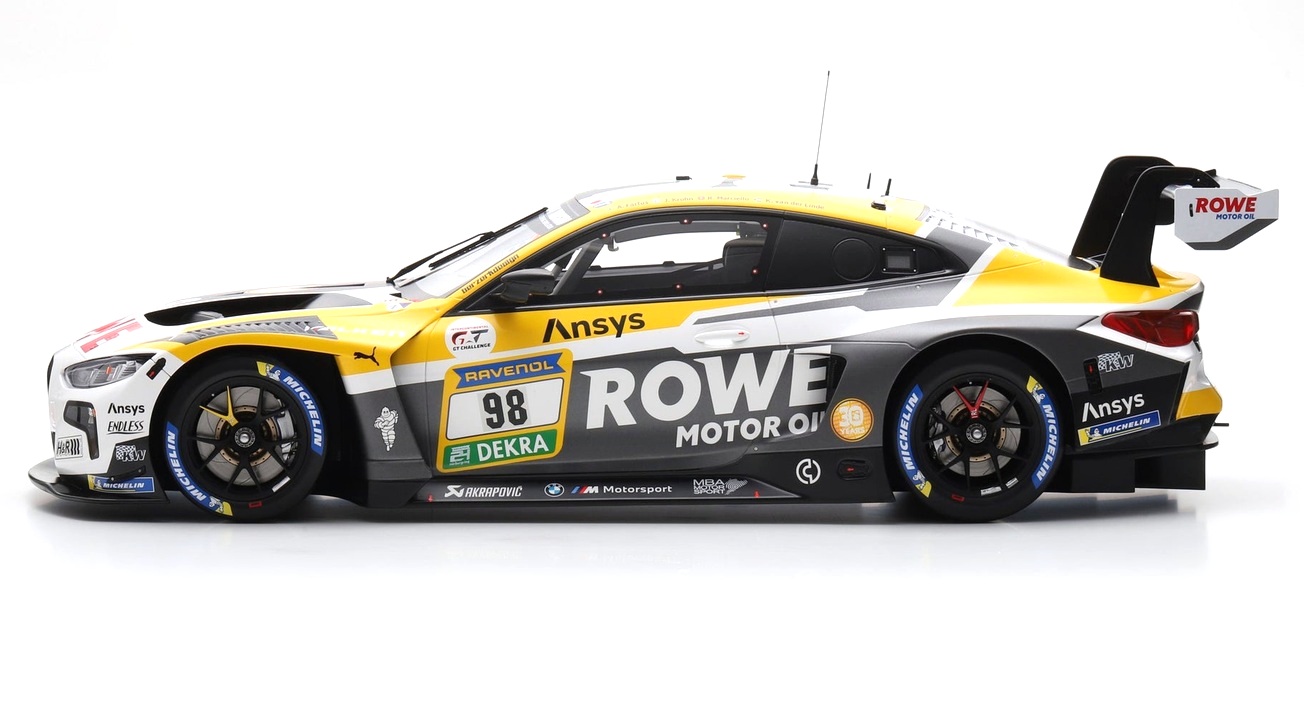 BMW M4 GT3 EVO Rowe Racing #98 Farfus/ Krohn/ Marciello/ van der Linde Winner 24H Nürburgring 2025 1:8 Spark