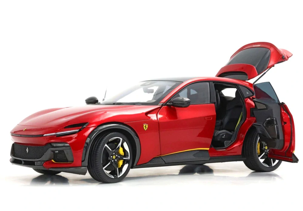 Ferrari Purosangue Rosso Magma with yellow stripes 1:18 B.B.R.