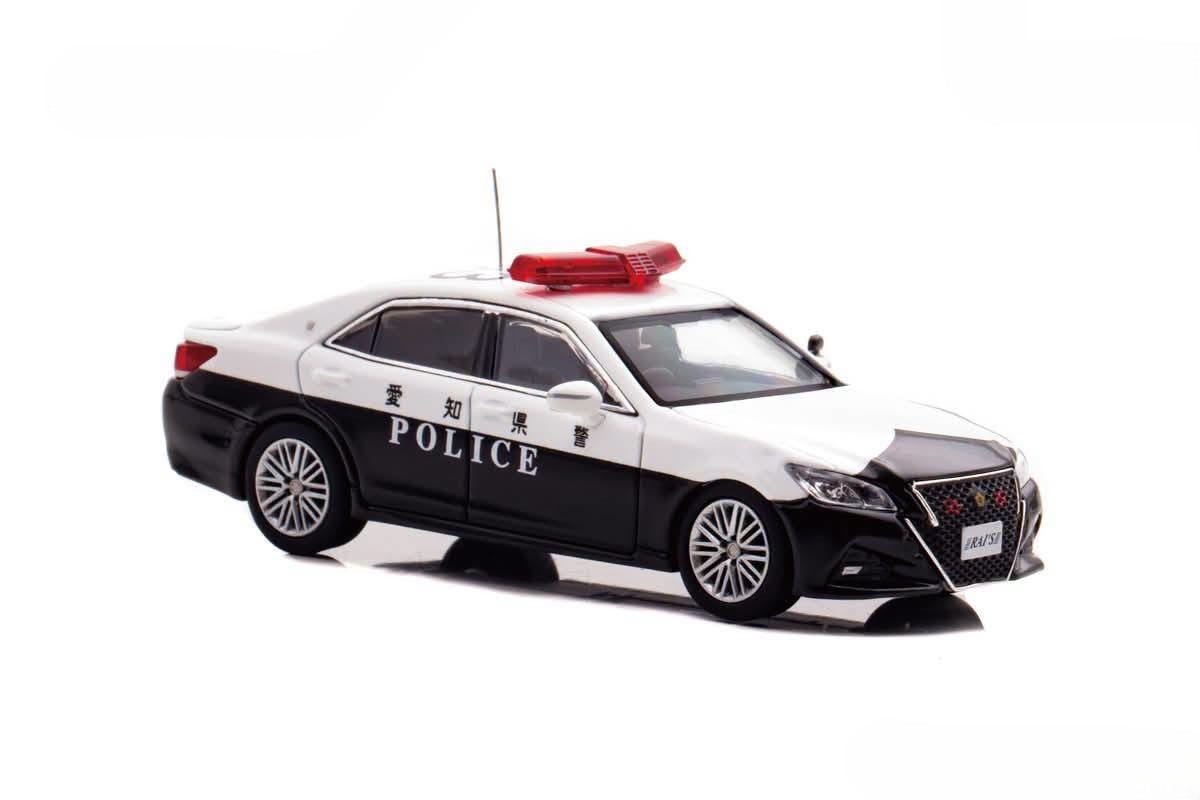 Toyota Crown Athlete (GRS214) Traffic Police Car (453) Aichi Prefectural Police white/black 1:64 Rai's