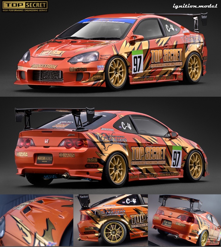Top Secret Integra DC5 orange metallic 1:18 Ignition Model