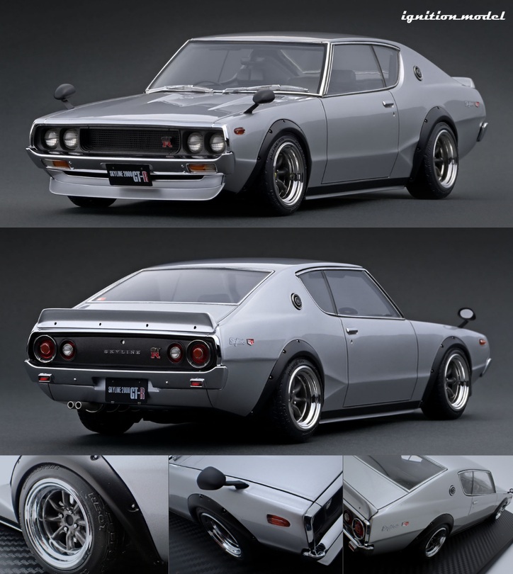 Nissan Skyline 2000 GT-R KPGC110 silver 1:18 Ignition Model
