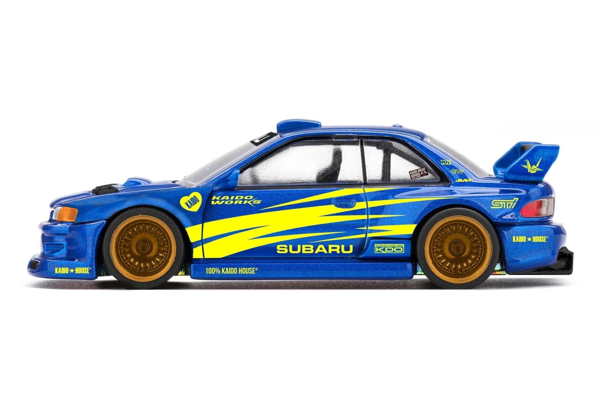 Subaru Impreza WRX STI 1998 Kaido Works V1 blue/yellow 1:64 Mini GT