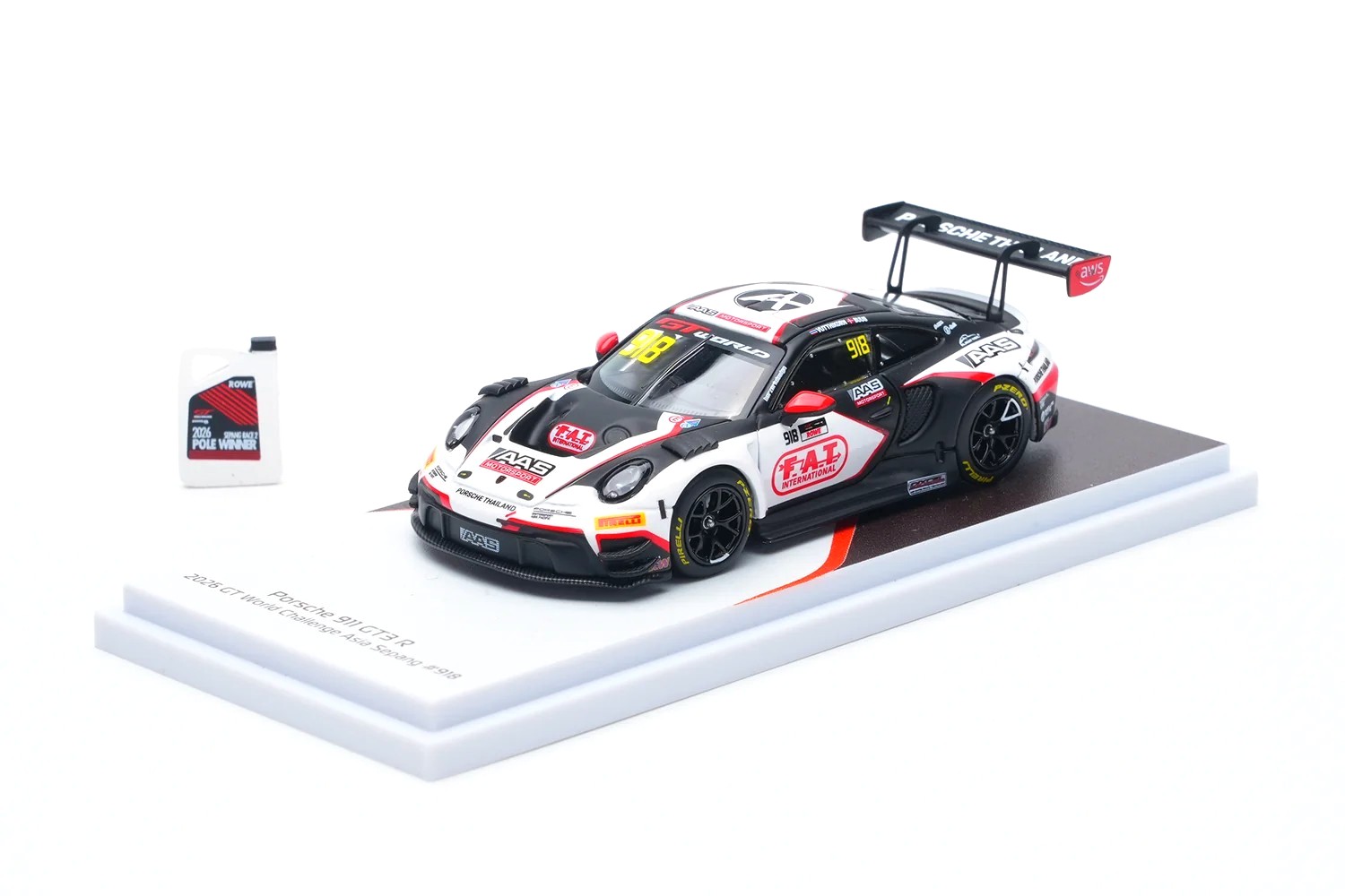 Porsche 911 GT3 R Absolute Racing #918 V.Inthraphuvasak/B.Buus Sepang GT World Challenge Asia 2026 1:64 Almost Real