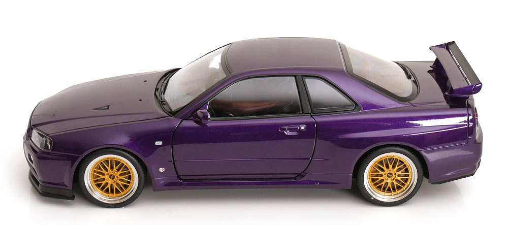 Nissan Skyline GT-R R34 V-Spec II 2001 BBS Rims purple metallic 1:12 KK Scale