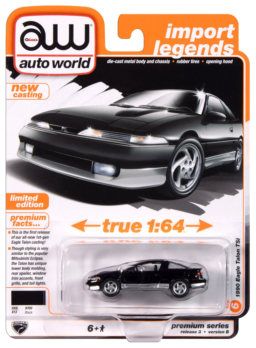 Eagle Talon TSi 1990 *Import Legends* gloss black 1:64 Auto World