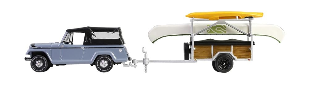 Jeep Jeepster Commando SC-1 1968 With Canoe Trailer *Hitch & Tow Series 32* 1:64 Greenlight