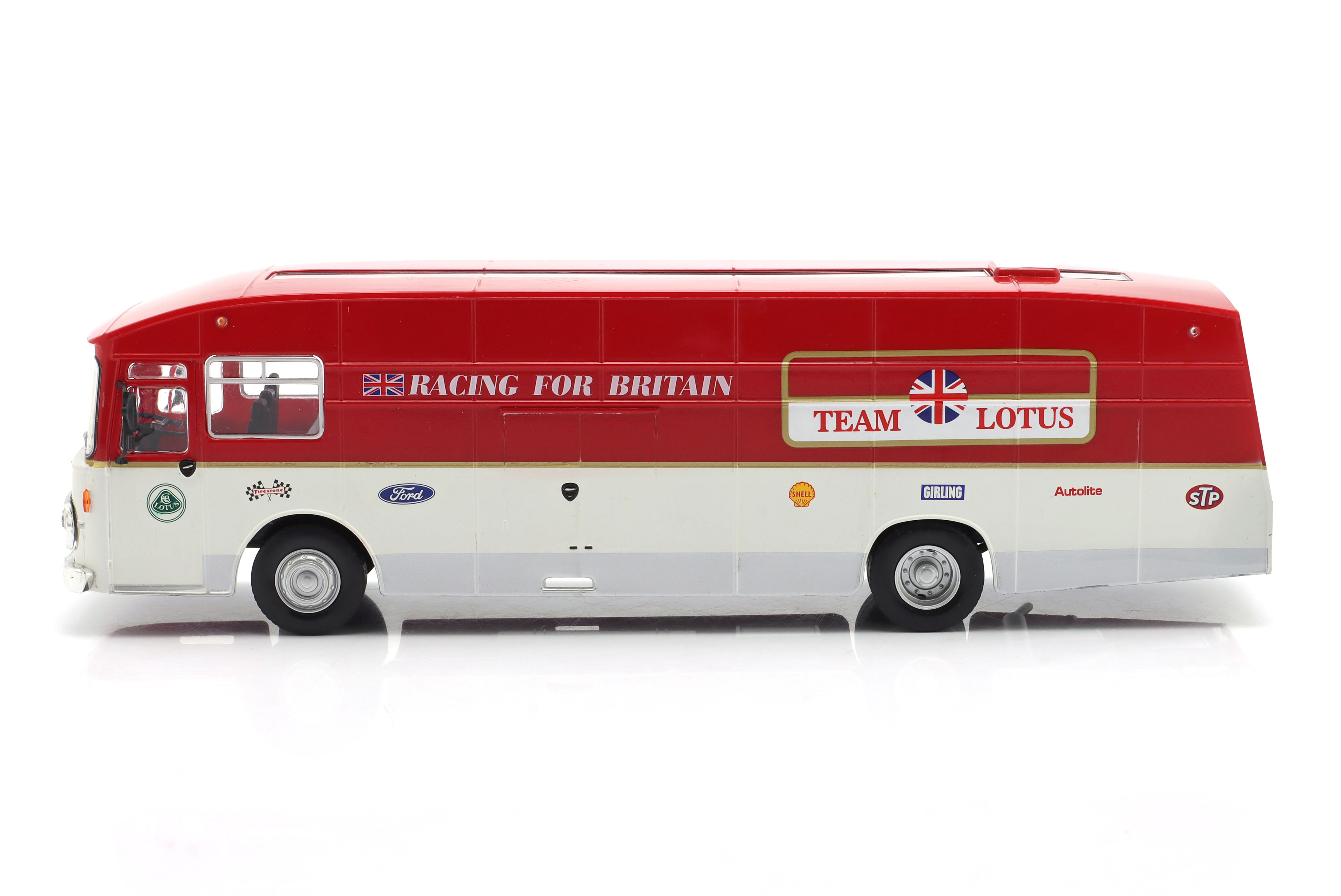 AEC Truck Car Transporter Team Hethel Lotus 2-Assi 1970 red/white 1:43 Hachette