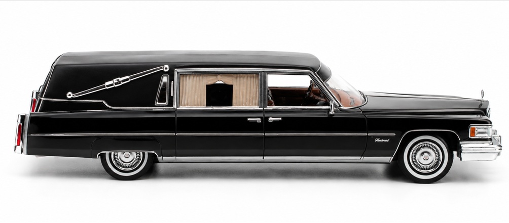 Cadillac Superior Funeral Car 1976 black 1:43 Matrix Scale Models