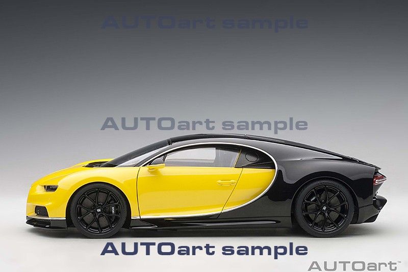 Bugatti Chiron 2017 jaune molsheim yellow/nocturne black 1:18 AUTOart