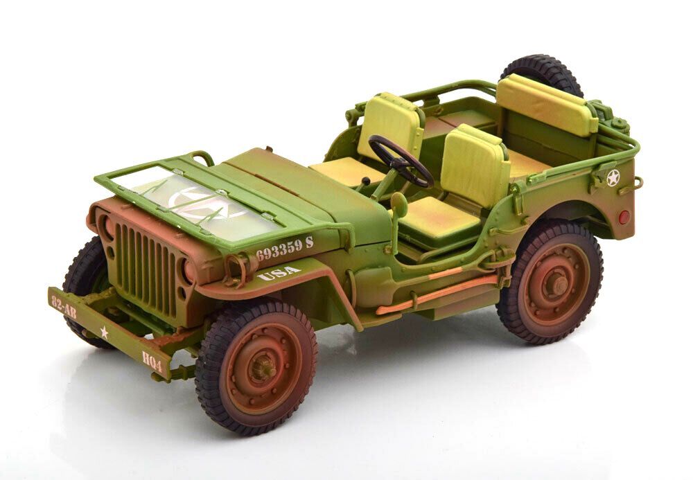 Jeep Willys US Army 1944 rough terrain muddy/green 1:18 American Diorama