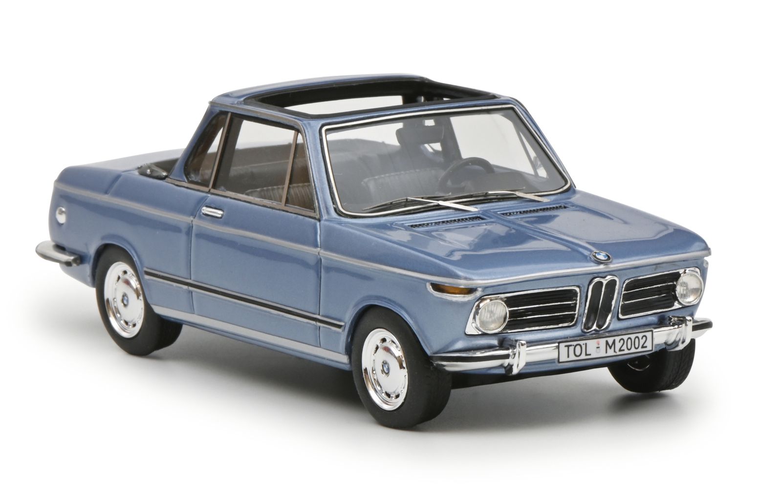 BMW 2002 Baur Convertible Fjiord blue metallic 1:43 Schuco