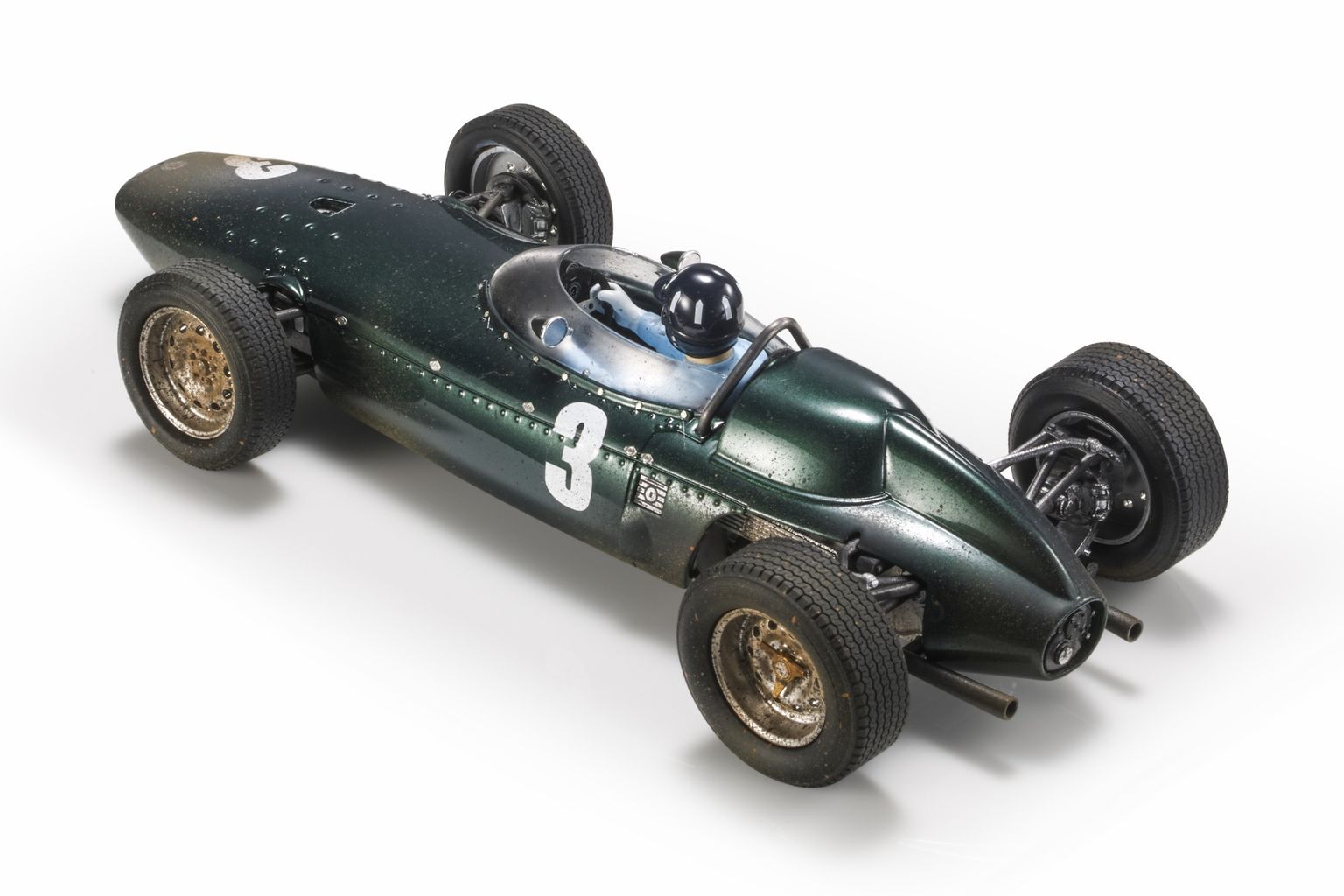 BRM P57 #3 Graham Hill Winner South Africa GP 1962 with pilot figure - dirty version 1:18 GP Replicas
