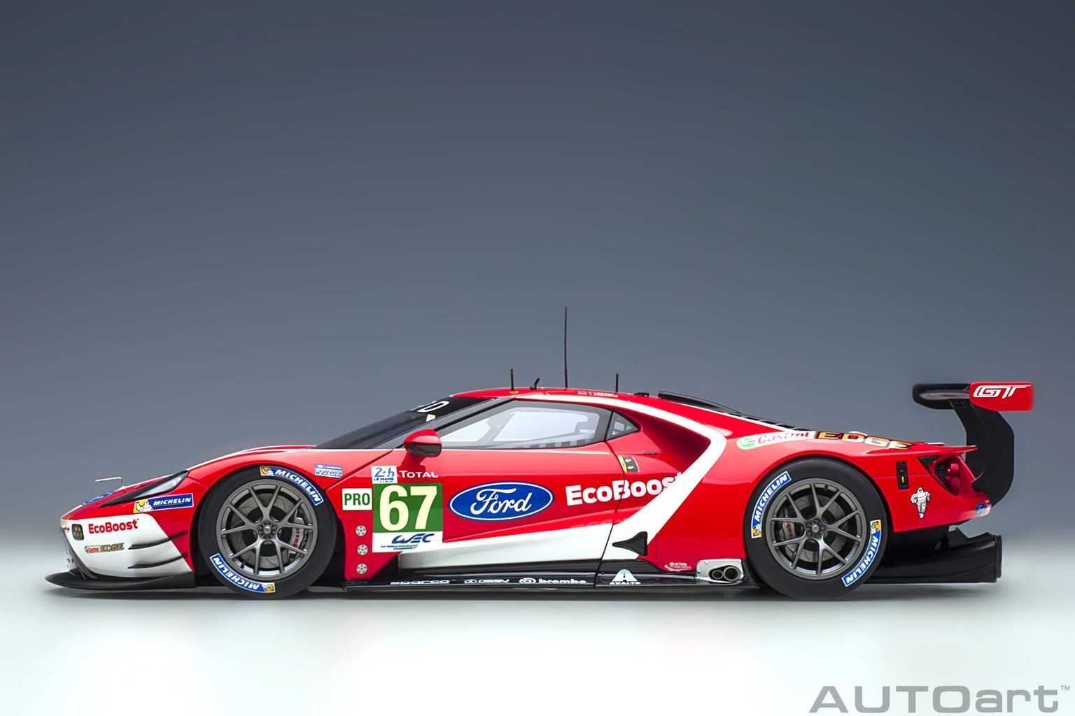 Ford GT Ecoboost 3.5l Turbo V6 #67 A.Priaulx/H.Tincknell/J.Bomarito 4th LMGTE Pro Class 24h Le Mans 2019 1:18 AUTOart