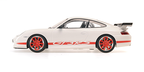 Porsche 911 GT3 RS 2002 white/red stripes 1:18 Minichamps 