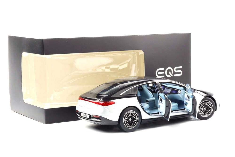 Mercedes-Benz EQS V297 with Light black/silver 1:18 NZG